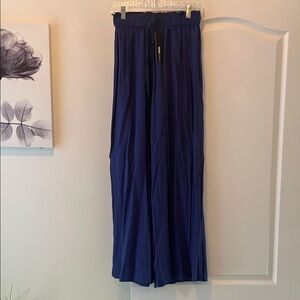 Elegant Navy Wide Leg Linen Pants